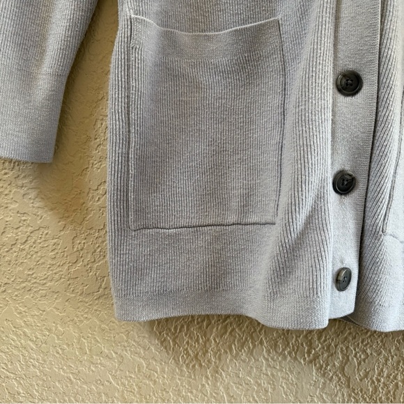J. Crew Cardigan Ribbed Long Button Long Sleeves Casual Classic Preppy Gray Med - Picture 7 of 13